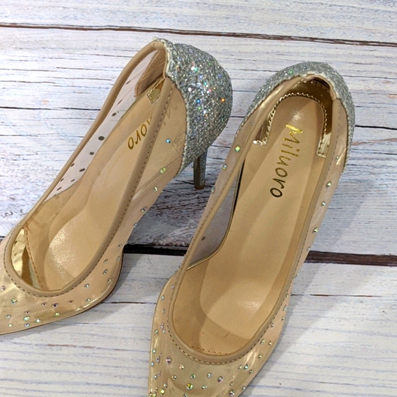 Rhinestone studded stiletto high heels - Picture 7 of 8